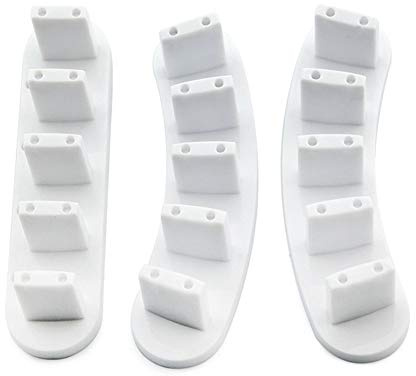 3 pcs False Nail Art Tips Practice Display Stand Tool for Gel Nail Polish DIY Nail Training Tools WITH 10 pcs Nail Tips (White)