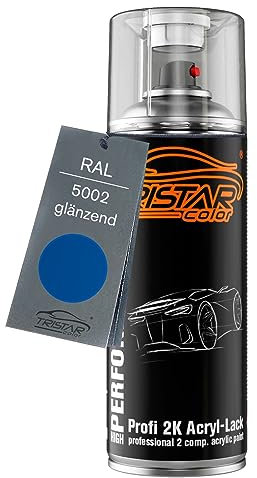 TRISTARcolor RAL 5002 Ultramarinblau glänzend 2K Acryl Spraydose Sprühdose Spritzlack Sprühlack 400 ml schnelltrocknend