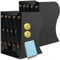 Qualsen Buchstütze, Verstellbar Buchstützen Kinder Metall Bücherhalter, rutschfeste Bücherstützen Bücherständer Bookends für Schreibtisch, Bücherregal, Büro, (schwarz-2)