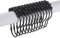 Ulable 24 Pack Shower Curtain Hooks Rings Roller Balls Shower Rings Stainless Steel Metal Rust Free. （Black）