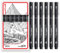 Uni Pin Fineliner Zeichenstift, schwarze Tinte, 1,0 mm Spitze, 6 Stück