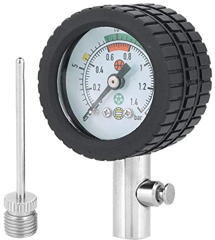 Huairdum Luftdruckprüfer, Luftdruckmesser, 0-20 psi Luftdruckprüfer Ball 4,4 * 1,9 Zoll Luftmesser Barometer-Werkzeug 0-1,4 bar tragbar für Fußballbasketball Manometer Luftdruckmesser