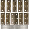 10 bisagras de puerta retro de 75 mm de bronce con 60 tornillos de bisagra antiguos, bisagras engrosadas plegables para muebles del hogar, bisagras de madera para puertas al aire libre e interiores