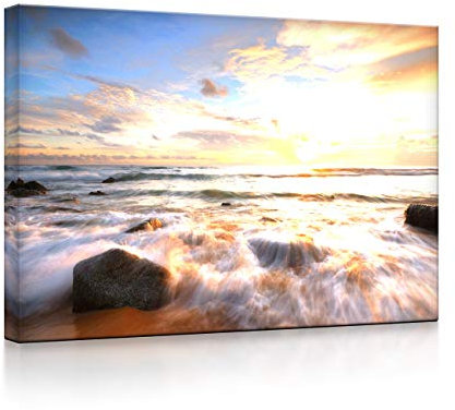 lightbox multicolor | Bilder mit LED Licht | Sonnenuntergang am Meer | 100x70 cm | Fully Lighted