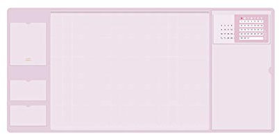 Retro Multifunktion Schreibtischunterlage wasserdicht PU Computertischmatte Mauspad mit Kalender, für Büro & Zuhause I Kalendarium 2021 2022 - Maße 32,8 x 70 (Helles Lila)