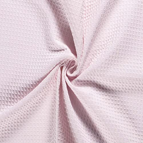 50x150cm Frottierstoff Waffelpiqué Baumwollstoff Oeko - Tex 100 Meterware am Stück Farbwahl, Farbe:puderrosa