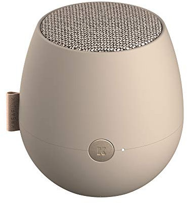 KREAFUNK aJAZZ, Bluetooth Design-Speaker, mit Voice Assistant Control und kabelloser Qi-Ladetechnologie, Ivory Sand