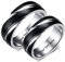 Ring Damen Und Herren Paar, Paarringe Für Sie Und Ihn Edelstahl Schwarzer Silberring 6mmRinge Paare Silber Mit Gravur, Damen 54 (17.2) & Herren 67 (21.3)