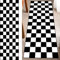Wassly Teppich Läufer Flur rutschfest Küchenläufer Schwarz Weiß Gitter Modern Teppichläufer Korridor Küchenteppich Waschbar Wohnzimmer Schlafzimmer Kinderzimmer Breite 60cm/ 70cm/ 80cm/ 90cm/ 100cm