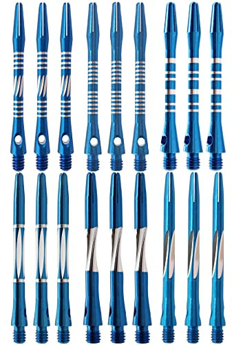 JpGdn Harrow-Dartpfeil-Schäfte, Aluminium, mit Standard-2BA-Gewinde, Blau, 18 Stück