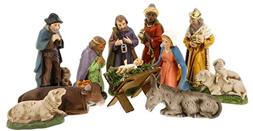 Marolin Krippenfiguren Set mit 11 Figuren, zu 9cm Figuren