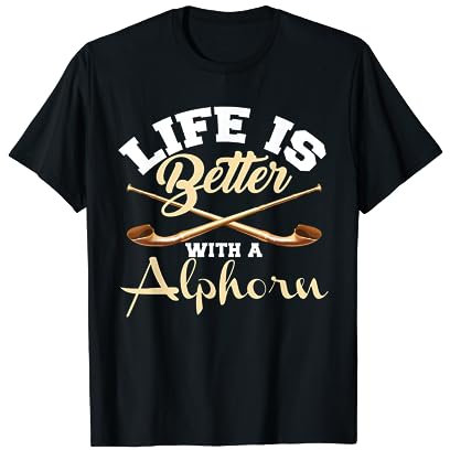 Alphorn Musikinstrument Musiker Leben in Schweiz Alpen T-Shirt