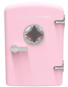 Frigidaire Retro Mini refrigerador personal portátil para el coche, oficina, dormitorio o cabina, 11.8 D x 7.1 W x 10.1 H, Rosa