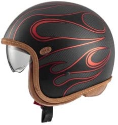Premier Offener Helm Vintage,Platinum ED. Carbon FR RED Chromed BM,S
