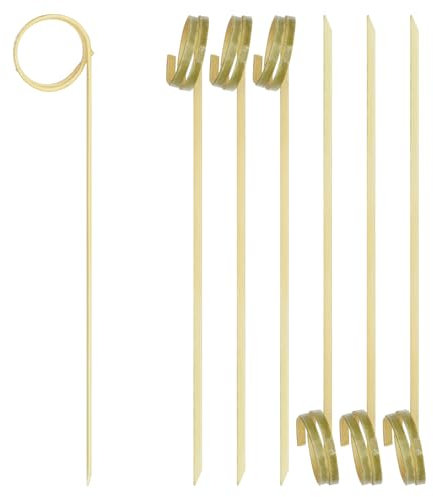 EXNIMA, Lot 50 ou 100 Pièces, Brochettes en Bambou à Nœuds, Piques Écologique, Brochettes Fingerfood en Bambou, Bâtons pour Grillade, Fêtes, Cocktail, Fruit, pour L'artisanat, Tailles 9,12 ou 15cm.