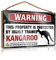 Panneau en bois décor Warning This Property Is Protected By A Highly Trained Kangourou Panneau de barre en bois pour décoration de maison Panneau de porte (taille : 23 x 35 cm)