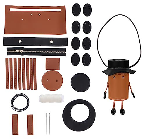 COHEALI 1 Satz Selbstgemachte Beuteltaschen DIY Ledertaschenmaterial Taschenset Zum Nähen Selber Machen Lederhandtaschen-Set Zum Basteln DIY-Kits Zopfzubehör Pu-Leder Kind Häkeln Weben