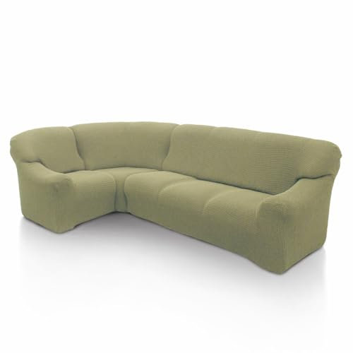 SOFASKINS super elastischer ecksofa überzug, waschbar, hochwertig, atmungsaktiv, bequem und langlebig, Sofa überzug, Einfach anzubringen, Maße (340-540 cm), Farbe Pistazie
