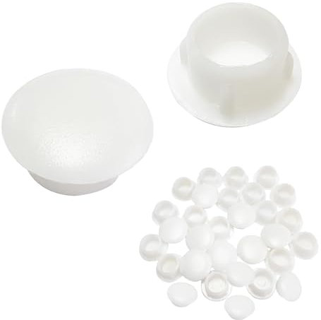 Qrity 25 Pièces Caches Trou Rond, Bouchons en Plastique, Cache Trou Meuble Blanc, Cache Trou, Capuchon de Protection pour Trous de Perçage, 8MM