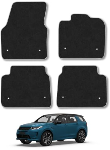 Land Rover Discovery Sport (2019+) [Automatic] Carpet Car Mats | Grey Edge Trim Tailored Fit Floor Mats Full Coverage Protection Accessories Easy Clean Anti Slip Made in the UK
