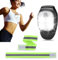 JIZZU Lumières de Course à Clip, 2 Pièces Bracelets Réfléchissants, LED Lampe de Poitrine, Lampe Frontale 4 Modes d'éclairage pour Course de Nuit, Coureurs, Joggers, Camping, Promenades de Chiens