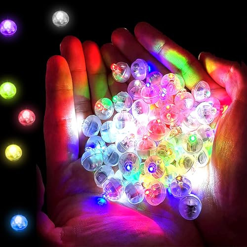 100 Stück LED-Ballons Lichter, Mini Led Licht, Runde LED Ballonlichter, Warmweiß Hochzeit Licht, Bunte Blinkende Party Licht für Papierlaterne Weihnachten Geburtstag Karneval Bar Klub Dekor