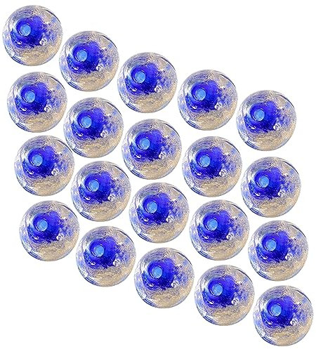 NUOBESTY 20St kleine Glasperlen leuchtende Perlen runde Glasperle glow in the dark leuchtet im dunkeln Haarschmuck runde Perlendekor DIY-Perlen Zähnung Korn Zubehör Material schmücken