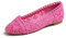 Feversole Round Toe Lace Ballet Crochet Flats Women's Comfy Breathable Shoes Hot Pink Knit Crochet 3.5 UK