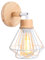 iDEGU Vintage Wandlampe Innen 16CM Industrial Wandleuchte aus Holz Eisen Retro Käfig Lampenschirm Verstellbare Deckenleuchte E27 Lampe für Flur Wohnzimmer Schlafzimmer Küche (Typ-D Weiß)