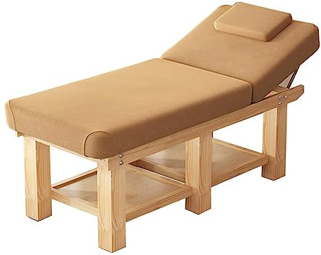 CUNTO Breiter stationärer Massagetisch aus Holz, Tattoo-Tisch, Schönheitstherapie-Couch, für Behandlungstisch, Physiotherapie-Tisch, Spa-Gesichtsbett (Farbe: Stil 4, Größe: 80 x 190 x 62 cm)