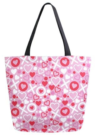 Einkaufstaschen Herz Strandtasche Ideal Stofftasche Aesthetic Tragetasche Für Feiertags Mädchen Einkaufen 40X50cm