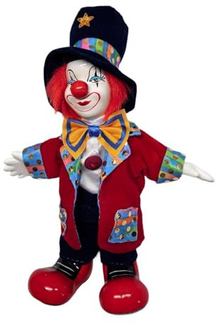 Baoblaze Clown-Puppe, Figur, Sammlerstück, Basteln, Schreibtisch-Ornament, Halloween-Ornament, Clown-Modell, 18 cm, für Party, Zuhause, Schlafzimmer,