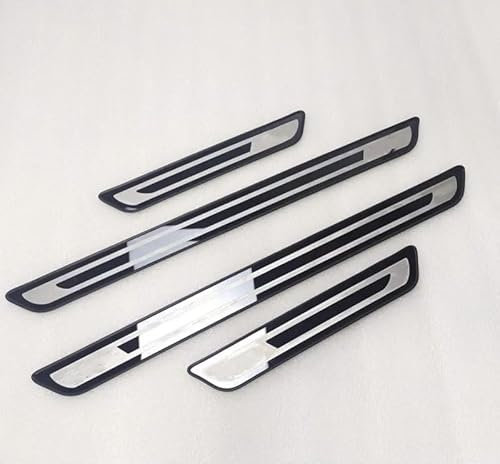 Car Door Sill Protector Strips for BMW iX1 2022-2023 2024, Sticker Trim Non Slip Anti Scratch Stainless Steel Material, 4 Pcs,Black