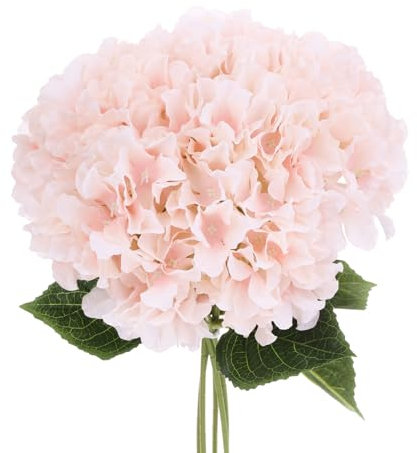 QUARKZMAN Fiori Artificiali 5 Mazzetti, Fiori Finti Rosa Ortensia Finta Seta Piante Artificiali Steli per Giardino Matrimoni Primavera Centrotavola Esterni