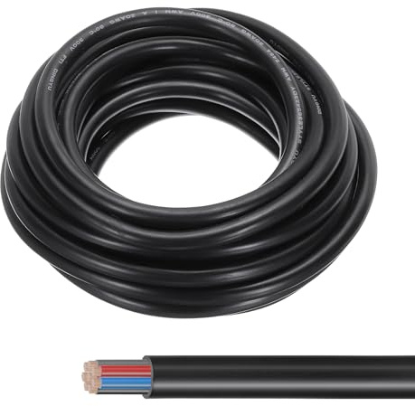 sourcing map 16FT 20AWG 8 Conductor Electrical Cable, 20/8 High Flexible Tinned Copper 20 Gauge Electric Wire for Boat Wiring House Wiring Alarm Systems, Portable Lights