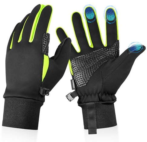 Sukeen Anti-Rutsch Winterhandschuhe Fahrradhandschuhe Herren Damen Winter, Touchscreen Handschuhe Winddicht Thermo Handschuhe Winter Sporthandschuhe für Laufen Wandern Arbeiten Outdoor