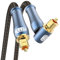 EMK Cable audio óptico rectangular Cable Toslink (conector oro 24K, fibra óptica 90 grados, SPDIF a TOSLINK, rotación 360 grados) Cables ópticos digital para Altavoces, Barra de sonido, TV (5 metros)