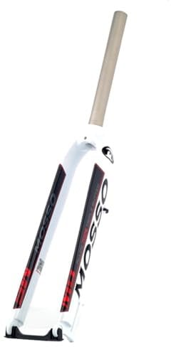 Mountain Bikes Rigid Fork 26 27.5 29 Universal Aluminum Alloy Bike Fork 1-1/8'' Straight Tube Disc Brake Bikes Front Fork Quick Release 9 * 100mm(Glossy White Red,26in)