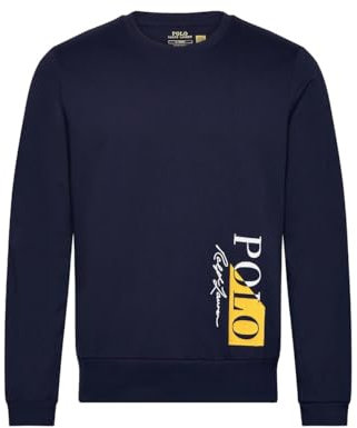 POLO RALPH LAUREN Felpa Uomo (IT, Testo, XL, Regular, Regular, Standard, Navy)