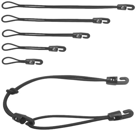 MUWINC Gummizugband, Schwarze, 20 Stück, 5 Größen (10-30cm) | Gummispanner Mit Haken, Spanngurte Aus Latex, Für Camping, Plane & Transport