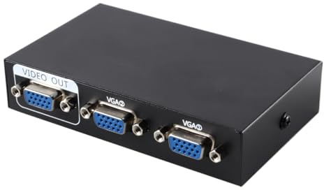 Orivin VGA-Umschaltbox, 2 IN 1 OUT, Audio-Video-Umschalter, Splitter, Dual-Monitor, 1080P, 2-Port-Video-Sharing-Selector-Adapter, unterstützt VGA, XVGA, Switch für PC, Projektor