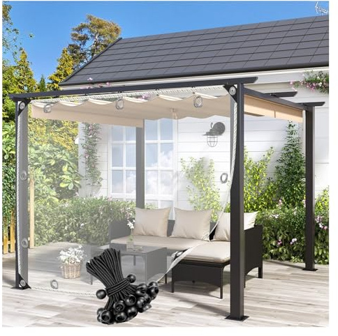 QSTGX Lona Transparente con Ojales Lona Piscina Resistentes Impermeables para Patios, pérgolas, porches, cenadores y Cortinas divisorias, Piscina(13.12x22.96ft/4x7m)