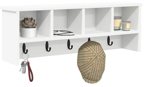 vidaXL Wall-Mounted Coat Rack Wall-Mounted White 75 x 16 x 26 cm