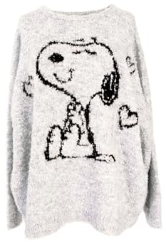 CODELLO Peanuts Strickpullover mit Snoopy Motiv Farbe weiß Größe M