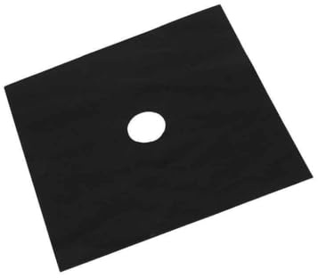 LIXSAZSE Gasherd Schutzfolie, Antihaftmatte, temperaturbeständige Herdplatten Brennerabdeckung, Anti Schmutz Pad für den Heimgebrauch, Schwarz