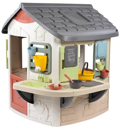 Smoby Life - Lerkök - Kök med kastruller och grytor - Stor arbetsyta - 16 tillbehör ingår - Återvunnet material - Från 2 år - Tillverkad i Frankrike