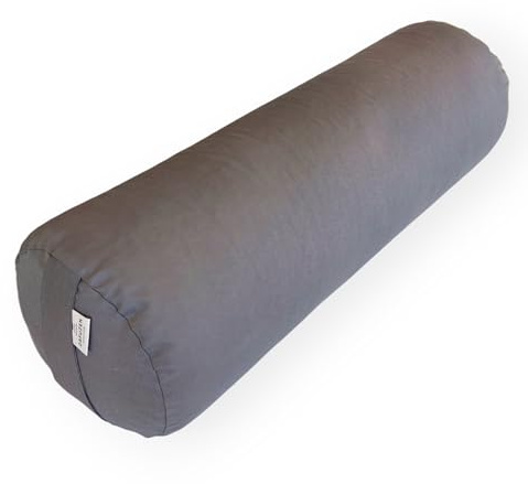 ZAFUZEN Yoga Bolster zylindrisch, Bezug waschbar 60 × 20 cm – Stone | Zylindrisches Yoga Bolster aus Baumwolle, gefüllt mit Dinkelspelz und Lavendel. Waschbarer Bezug. In Spanien gefertigt.