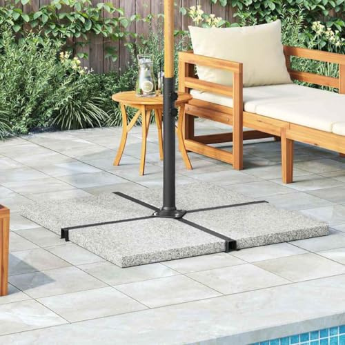Augerlite Sonnenschirm Gewichtsplatte Granit 25 kg quadratisch grau, Standfuß für Schirmständer 47 x 47 x 4,5 cm, Befestigung für Balkon Terrasse Garten, stabil bei Wind