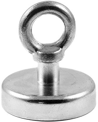 Magnetastico | 1 Stück Neodym N35 Ösenmagnet 60 mm Ø | Haftkraft 113.0 Kilogramm | Super starker Neodymium Topfmagnet mit Öse BZW. Ringschraube verzinkt | Magnet Öse extra stark, Magnet mit Öse