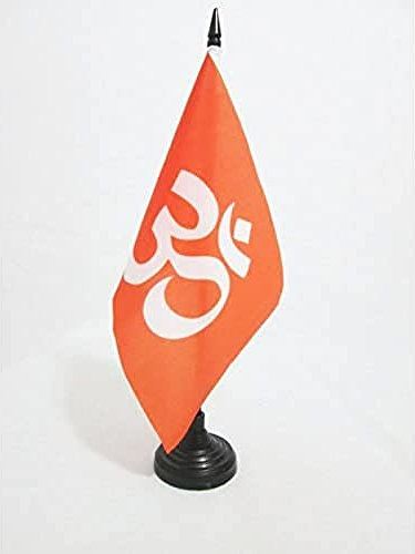 AZ FLAG - Tischflagge Hinduismus - 21x14 cm - Hindu Tischfahne 14 x 21 Cm - Flaggen